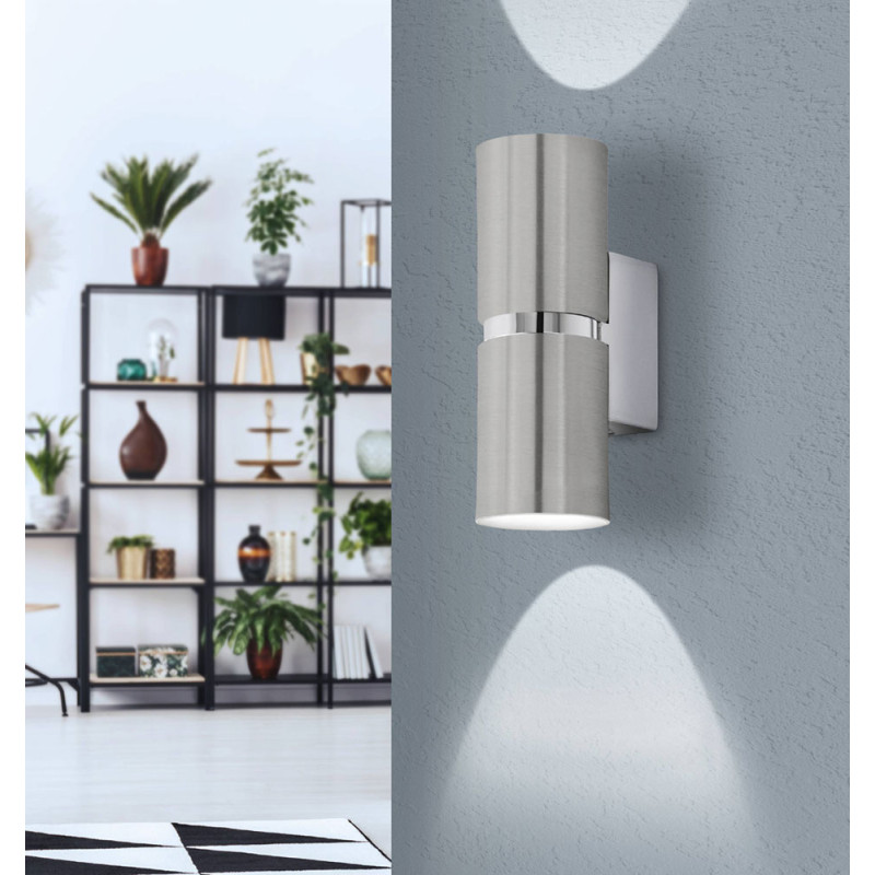 Applique murale LED Passa nickel mat et chrome GU10 2 × 3,3 W EGLO