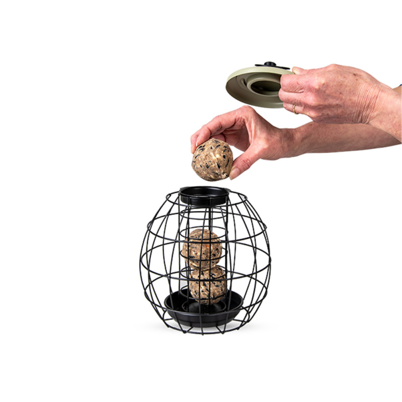 Colonne à boules de graisse avec cage noire et verte Ø 17 x 20 cm EMMA'S GARDEN