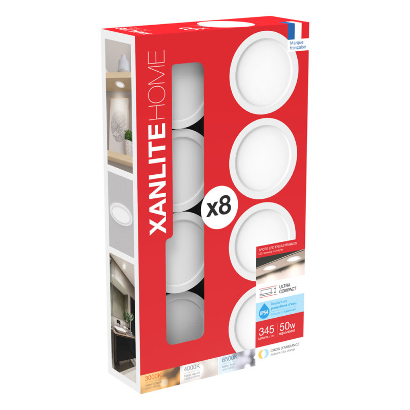 Spot encastrable LED blanc Ø 7,5 cm 8 × 4 W EGLO Spot encastrable LED blanc Ø 7,5 cm 8 × 4 W EGLO