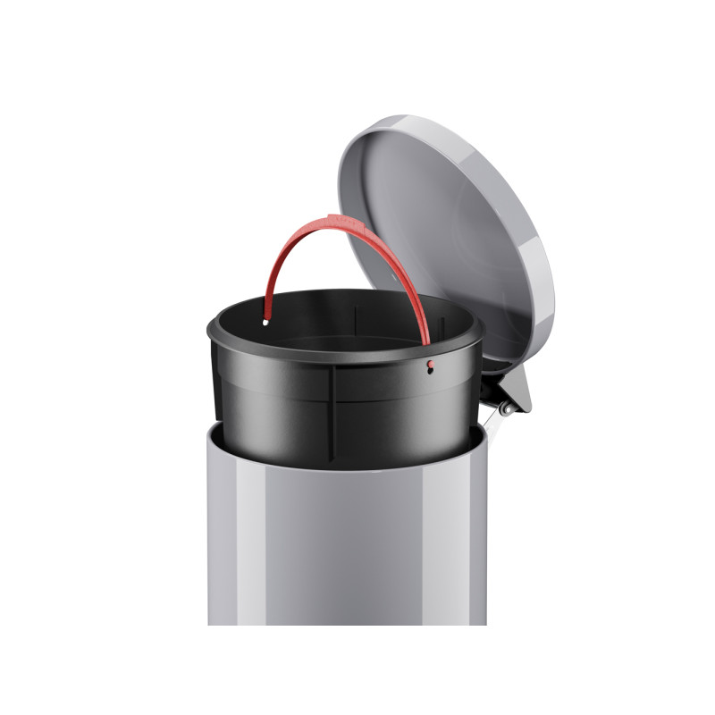 Poubelle à pédale avec seau en plastique Solid M argent 12 L HAILO Poubelle à pédale avec seau en plastique Solid M argent 12 L HAILO