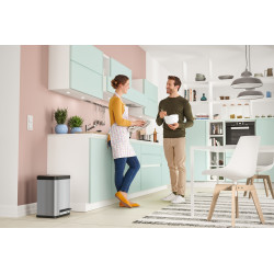 Poubelle de tri à pédale Oko Duo Plus M inox 2 x 9 L HAILO