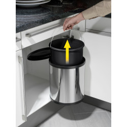 Poubelle à encastrer Compact-Box M inox 15 L HAILO Poubelle à encastrer Compact-Box M inox 15 L HAILO