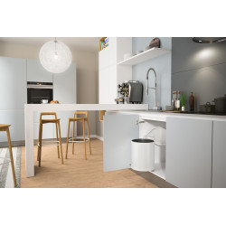 Poubelle à encastrer Compact-Box M blanche 15 L HAILO