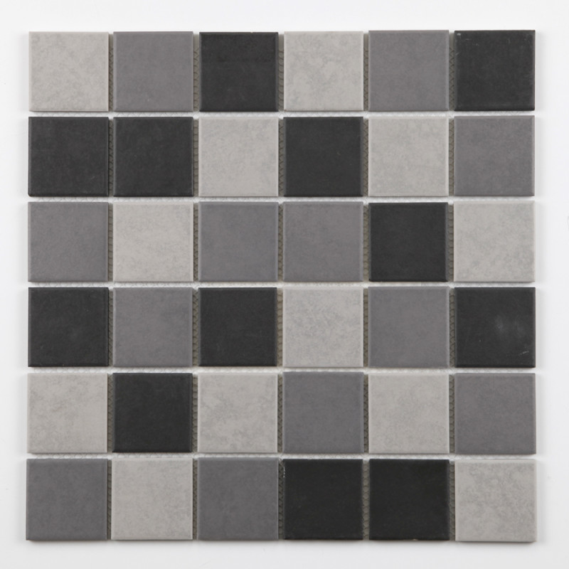 Carrelage mosaïque Zircon antidérapant anthracite et gris 30 x 30 cm