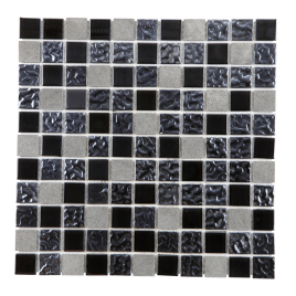 Carrelage mosaïque gris et noir 30 x 30 cm