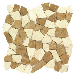 Carrelage mosaïque Palladania blanc et brun 30 x 30 cm