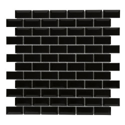 Carrelage mosaïque mini métro noir 30 x 30 cm