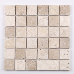 Carrelage Mosaïque Sapin Beige Vieilli – Ambiance Chaleureuse | MAT INTER