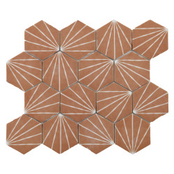 Carrelage mosaïque de verre Tiago terracotta 26,3 x 30,2 cm