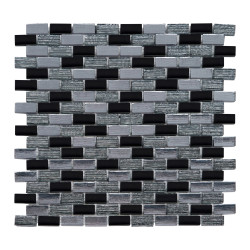 Carrelage Mosaïque Verre Gris Noir 30x30 – Élégance Intemporelle | MAT INTER