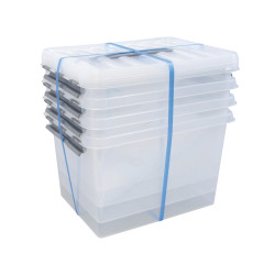 Box de rangement Q-Line transparent 22 L 4 pièces