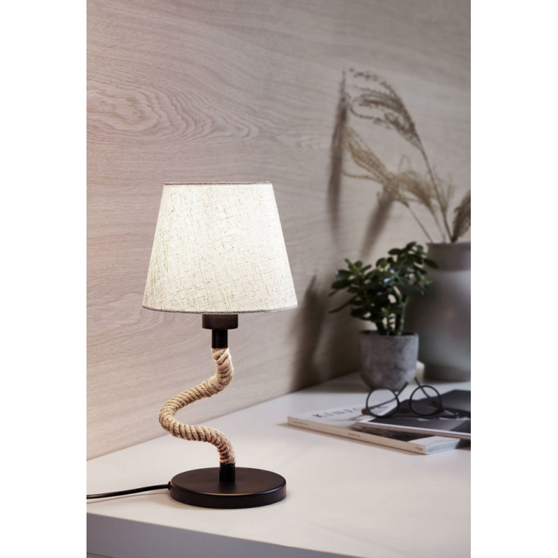 Lampe de table Rampside noire et crème Ø 19 cm E27 28 W EGLO