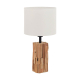 Lampe de table Portishead bois naturel et blanche Ø 26 cm E27 40 W EGLO
