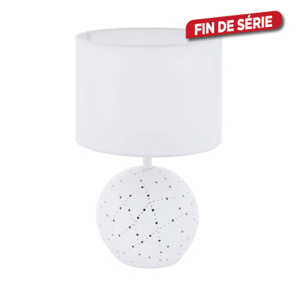 Lampe de table Montalbano blanche Ø 23 cm E27 et E14 60 W et 7 W EGLO