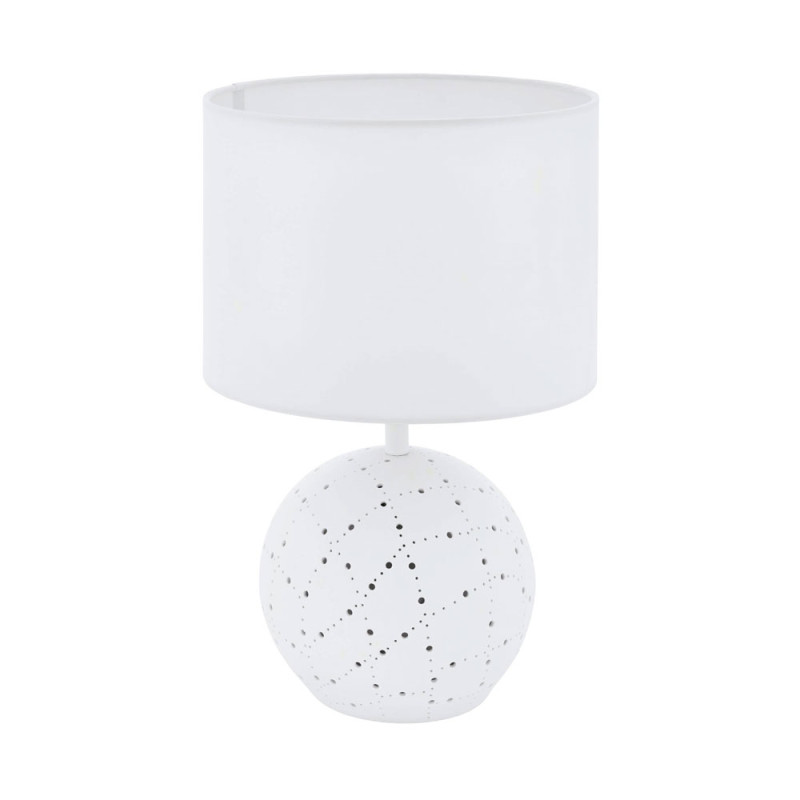 Lampe de table Montalbano blanche Ø 23 cm E27 et E14 60 W et 7 W EGLO