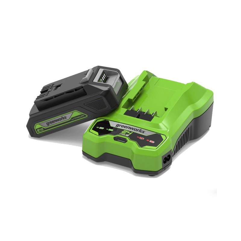 Batterie Lithium-Ion avec chargeur 24 V 2 Ah GREENWORKS