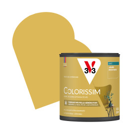 Peinture murale jaune moutarde mat Colorissim 0,5L V33 – Rendu parfait | V33