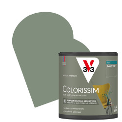 Peinture Murale Colorissim Galet Vert Mat 0,5L V33 – Finition | V33 Peinture Murale Colorissim Galet Vert Mat 0,5L V33 – Finition | V33