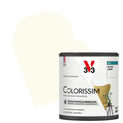 Peinture Colorissim Blanc Grisé Mat 0,5L V33 – Murs Parfaits | V33
