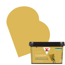 Peinture murale jaune moutarde mat Colorissim V33 – Rendu parfait | V33