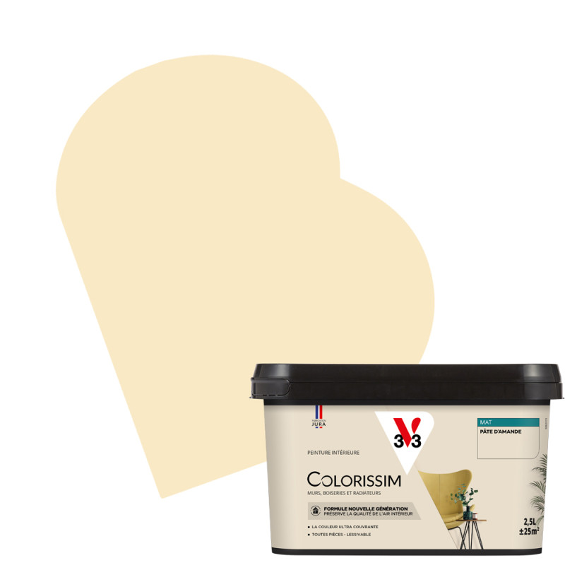 Peinture pour murs Colorissim pâte d'amande mat 2,5 L V33