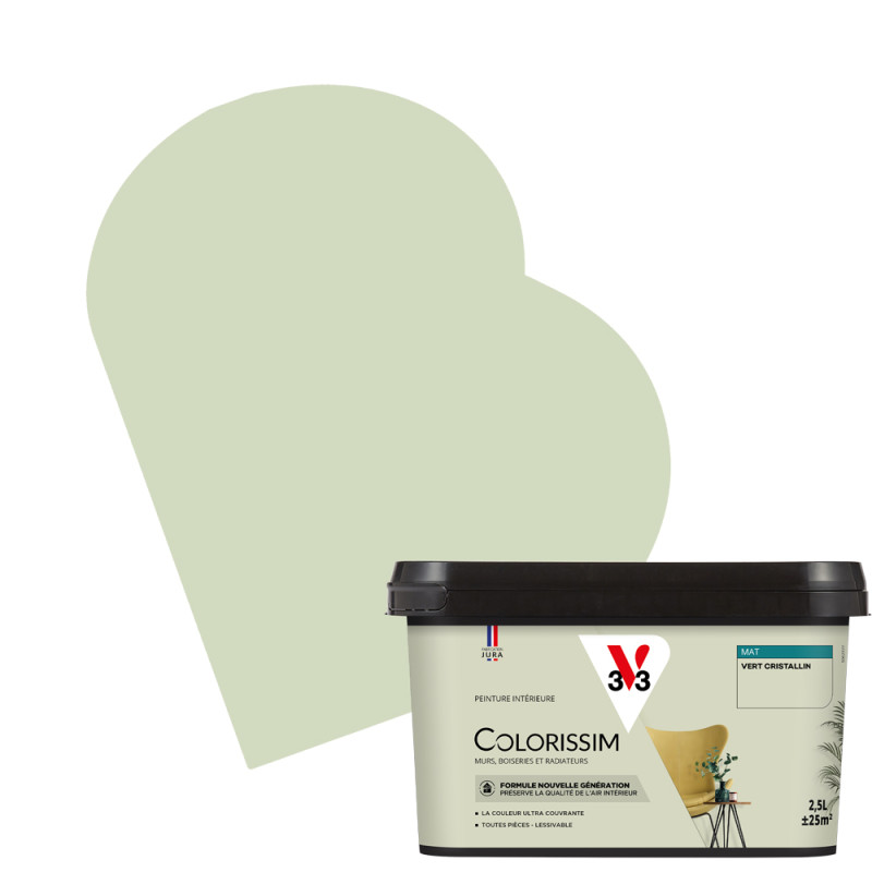 Peinture pour murs Colorissim vert cristallin mat 2,5 L V33