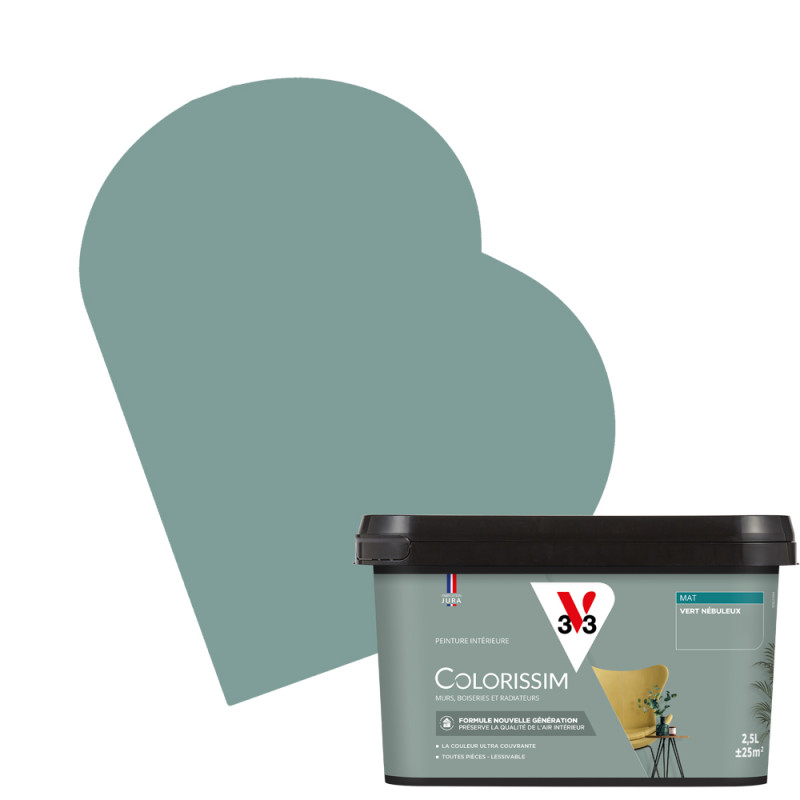 Peinture pour murs Colorissim vert nébuleux mat 2,5 L V33