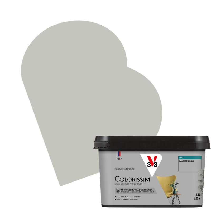 Peinture pour murs Colorissim falaise grise mat 2,5 L V33