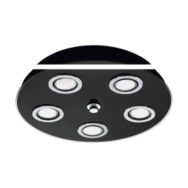 Plafonnier LED Grattino noir Ø 35 cm GU10 5 × 2,8 W EGLO