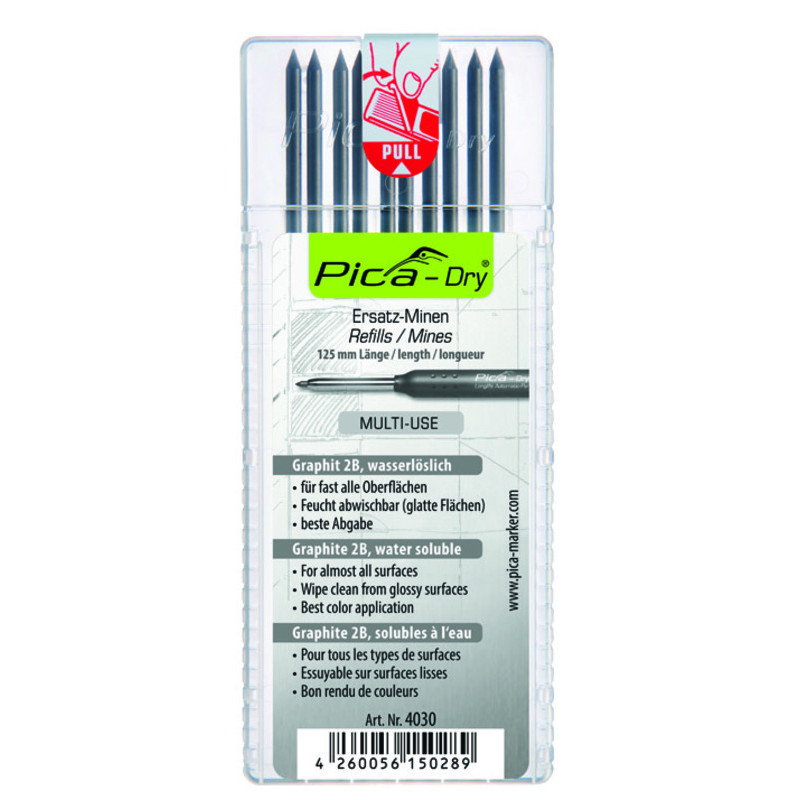 Set de mines Pica-Dry graphite 2B 10 pièces PICA