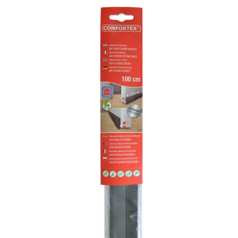 Bas de porte adhésif gris 100cm – Calfeutrage efficace | CONFORTEX