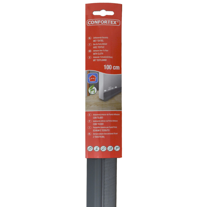 Bas de porte adhésif gris 100cm – Calfeutrage efficace | CONFORTEX Bas de porte adhésif gris 100cm – Calfeutrage efficace | CONFORTEX