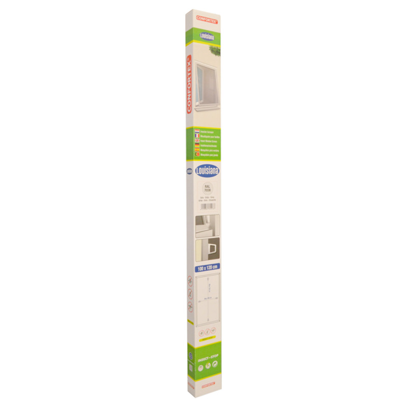 Moustiquaire Fenêtre Louisiana Grise 100x120cm – Anti-Insectes | CONFORTEX