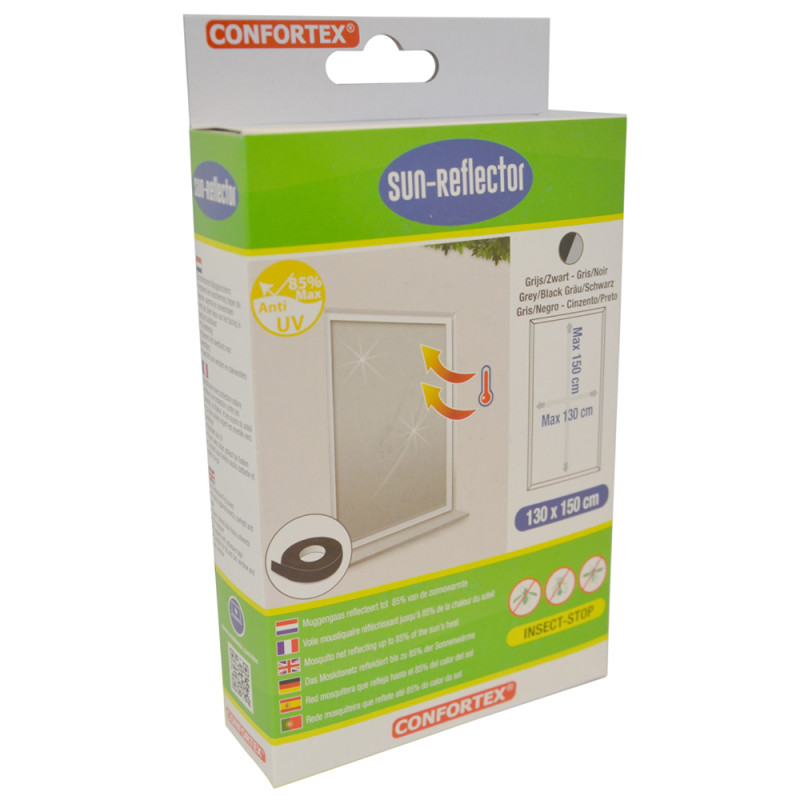 Moustiquaire Fenêtre Grise/Noire 130x150cm – Anti-Insectes | CONFORTEX Moustiquaire Fenêtre Grise/Noire 130x150cm – Anti-Insectes | CONFORTEX