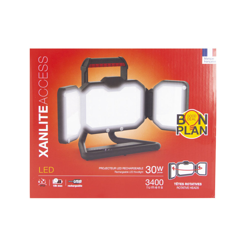 Projecteur LED portable noir 30 W XANLITE