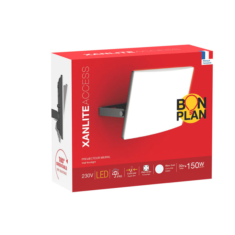 Projecteur mural LED noir 30 W XANLITE