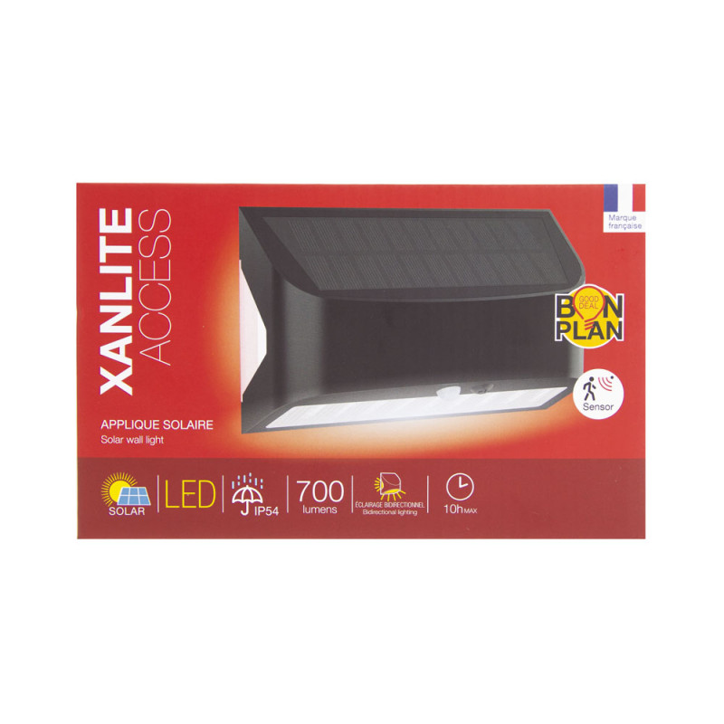 Applique solaire LED noire XANLITE Applique solaire LED noire XANLITE
