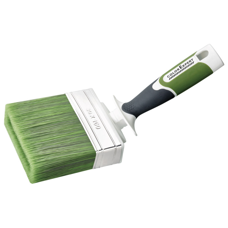 Brosse carrée coudée Woodstar vert 100 mm COLOR EXPERT