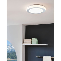 Plafonnier LED Capri blanc et aluminium brossé Ø 30 cm 3 × 3,6 W EGLO Plafonnier LED Capri blanc et aluminium brossé Ø 30 cm 3 × 3,6 W EGLO