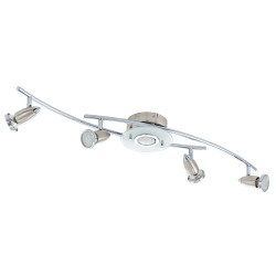 Plafonnier LED Vallida nickel mat et chrome GU10 5 × 2,8 W EGLO