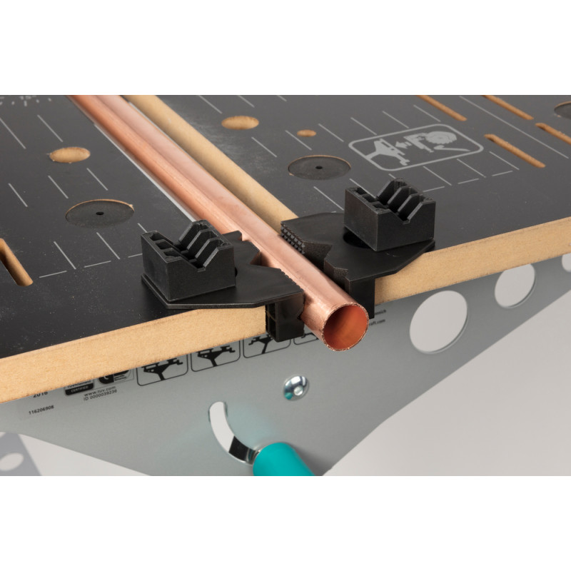 Mors de serrage à plat et sur arrondi pour établi 4 pièces WOLFCRAFT Mors de serrage à plat et sur arrondi pour établi 4 pièces WOLFCRAFT