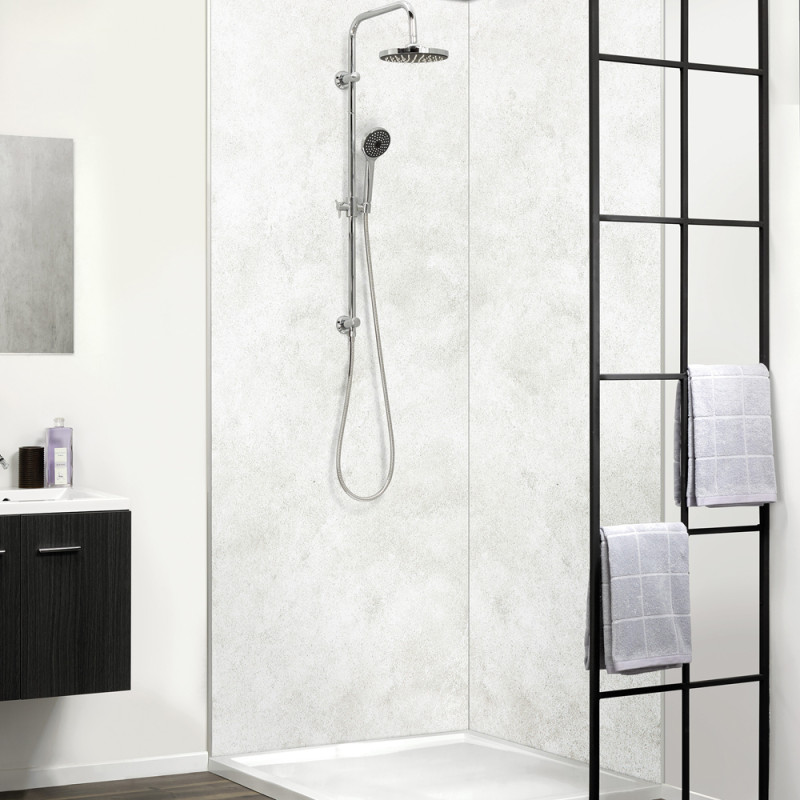 Panneau de douche PVC Cloudy blanc DUMAWALL XL 260x120cm | DUMAWALL XL Panneau de douche PVC Cloudy blanc DUMAWALL XL 260x120cm | DUMAWALL XL