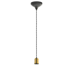 Suspension Yorth noire et or Ø 12,5 cm E27 60 W EGLO