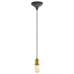 Suspension Yorth noire et or Ø 12,5 cm E27 60 W EGLO Suspension Yorth noire et or Ø 12,5 cm E27 60 W EGLO