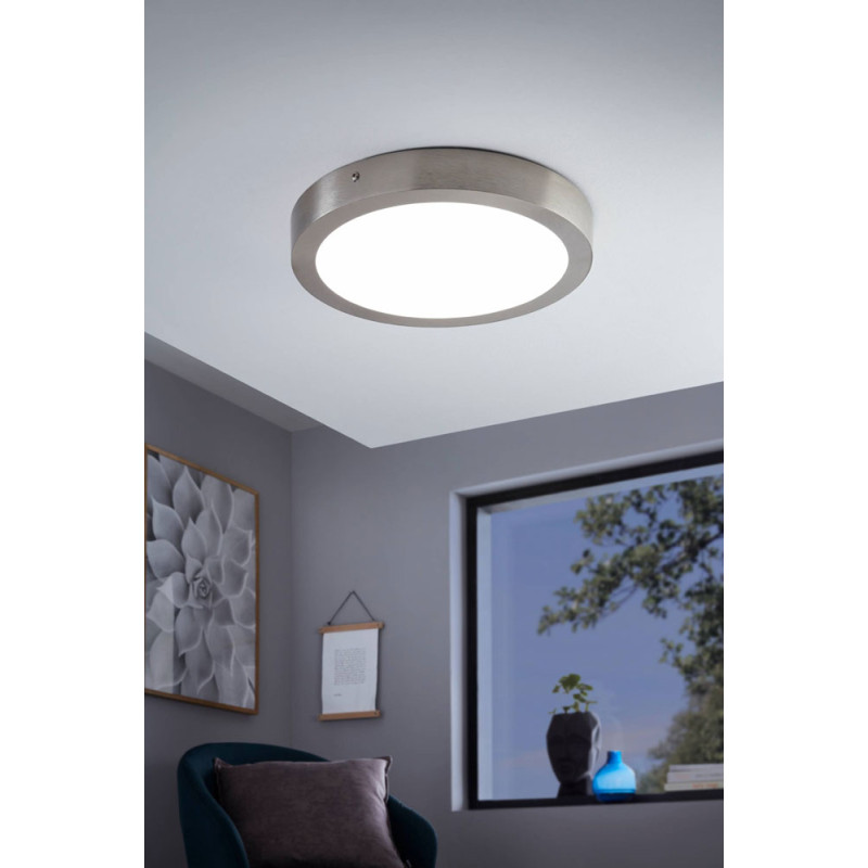 Plafonnier LED Fueva-c nickel mat Ø 30 cm 21 W EGLO Plafonnier LED Fueva-c nickel mat Ø 30 cm 21 W EGLO