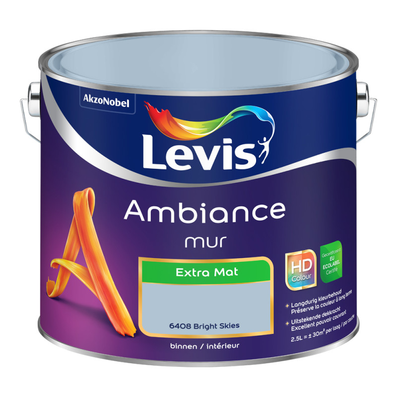 Peinture pour murs Ambiance bright skies extra mat 2,5 L LEVIS