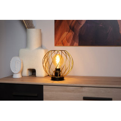 Lampe de table Danza noire et or Ø 25 cm E27 40 W LUCIDE