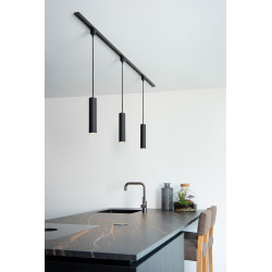 Suspension LED Track Floris noire dimmable Ø 5,6 cm GU10 50 W LUCIDE
