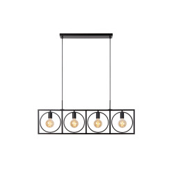 Suspension Suus noire E27 4 × 40 W LUCIDE
