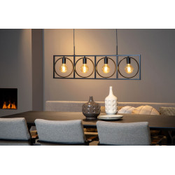 Suspension Suus noire E27 4 × 40 W LUCIDE Suspension Suus noire E27 4 × 40 W LUCIDE